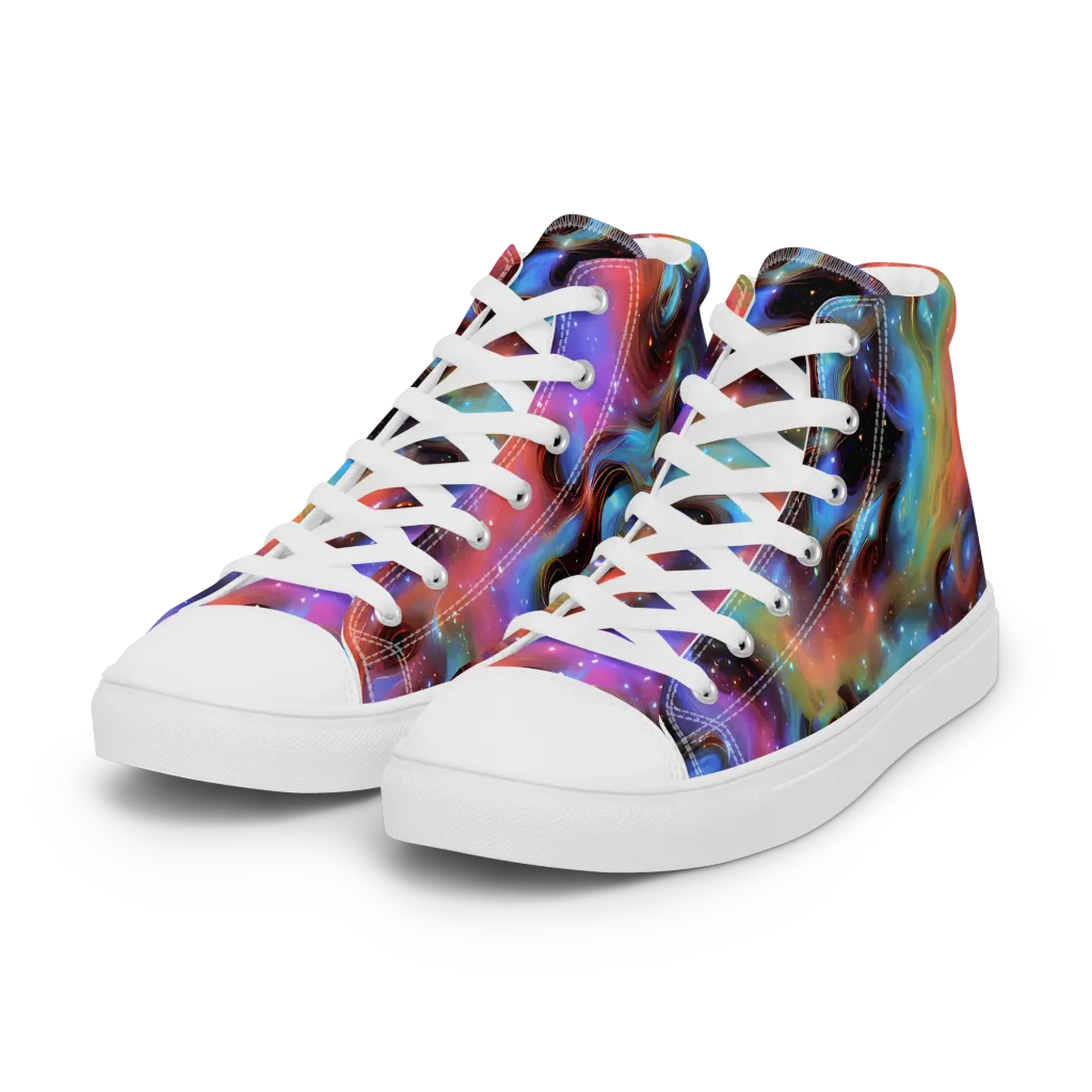 Starfire Drift on Women's High Top Canvas Shoes — Left Front