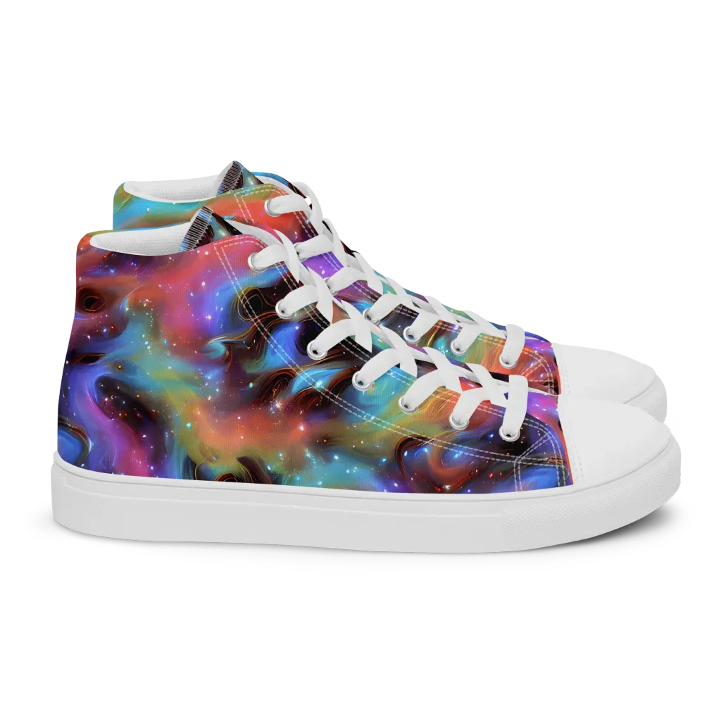 Starfire Drift on Women's High Top Canvas Shoes — Right