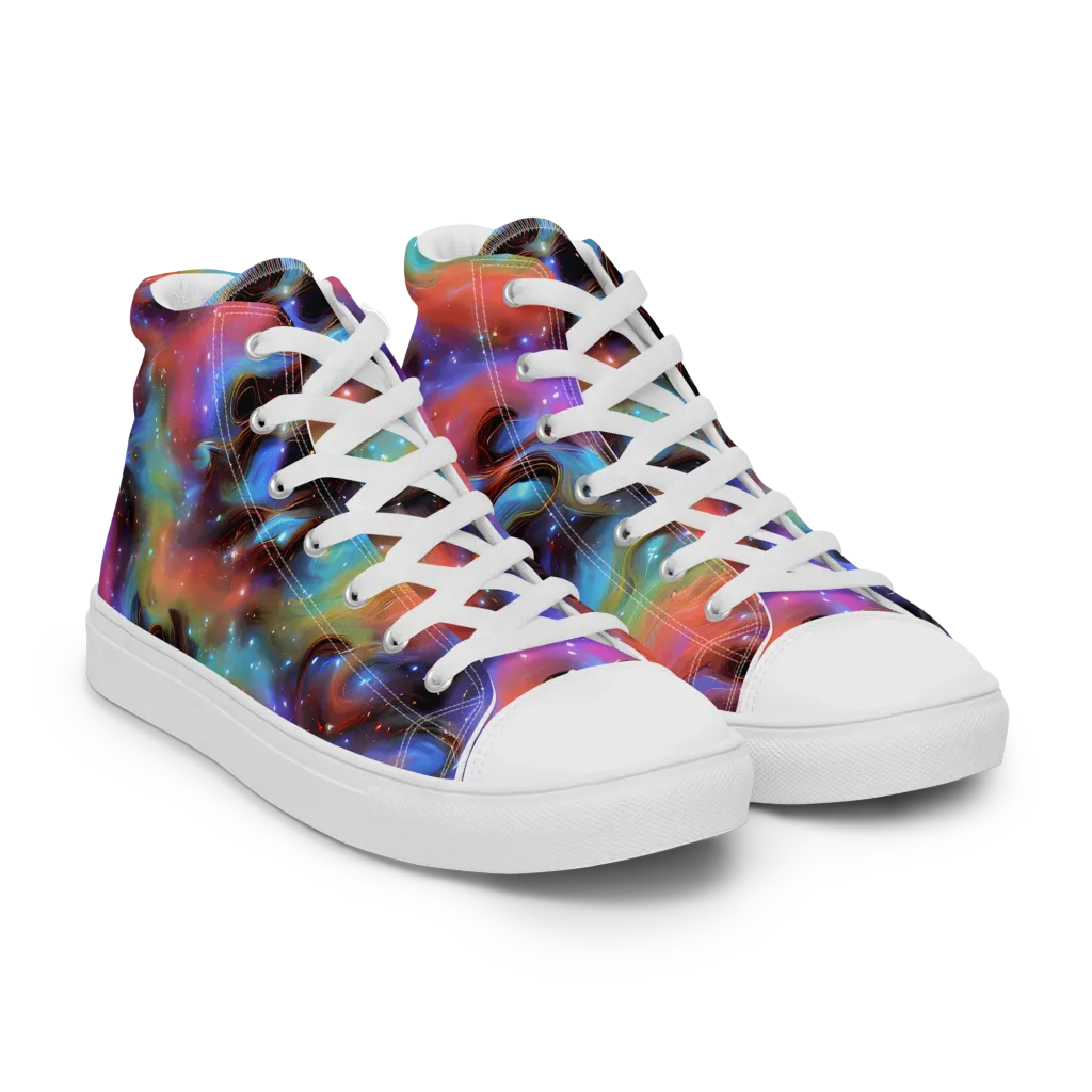 Starfire Drift on Women's High Top Canvas Shoes — Right Front