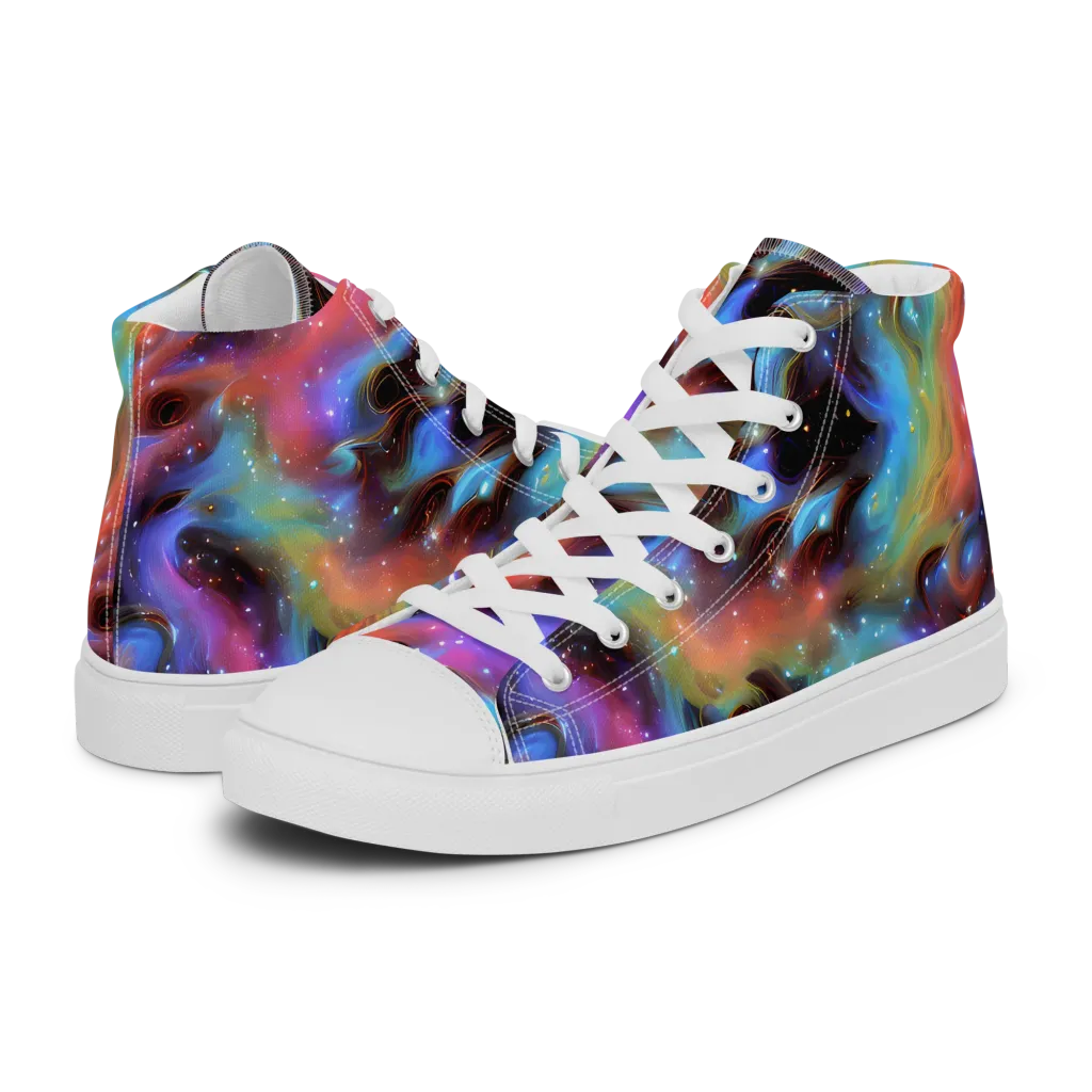 Starfire Drift on Women's High Top Canvas Shoes — Left