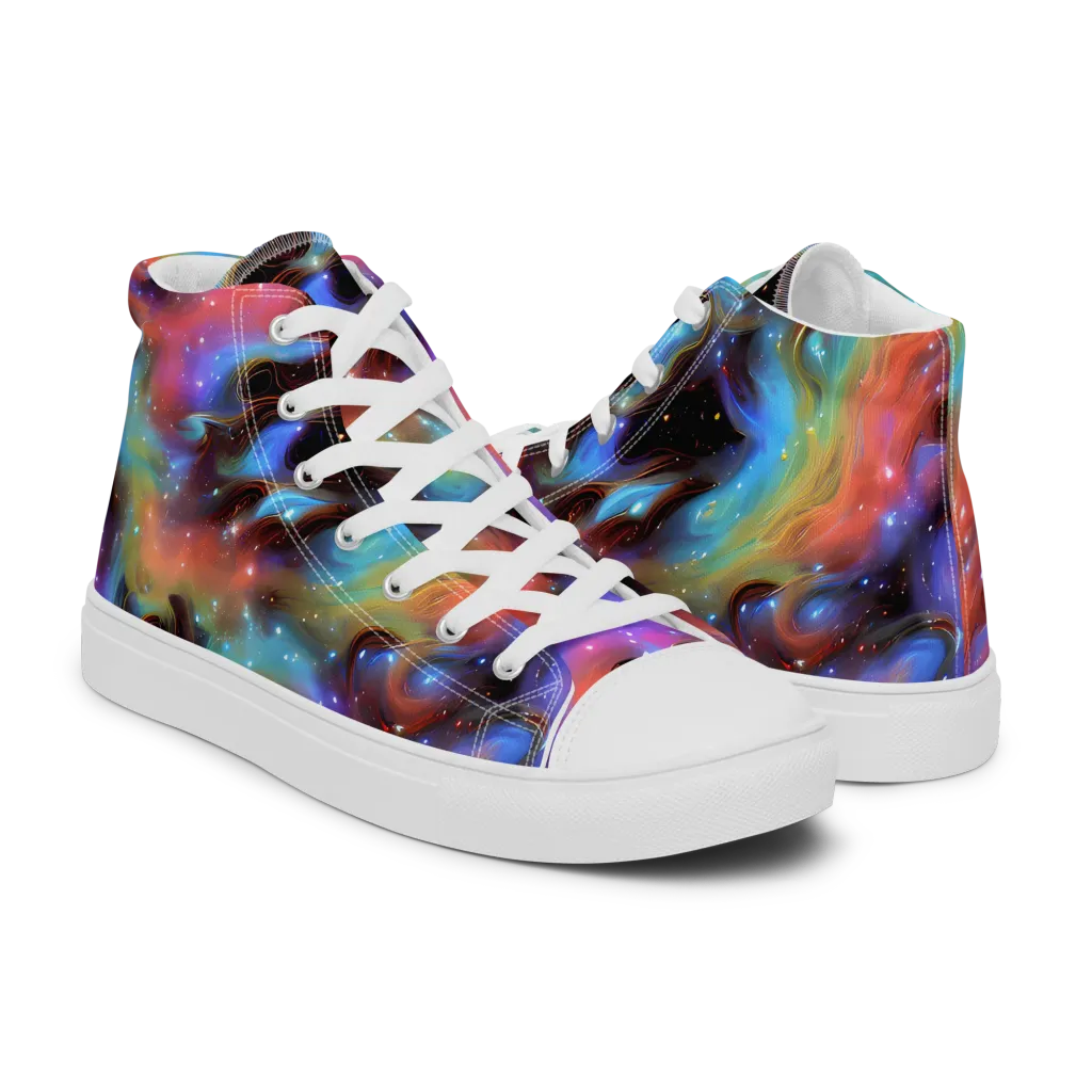 Starfire Drift on Women's High Top Canvas Shoes — Right