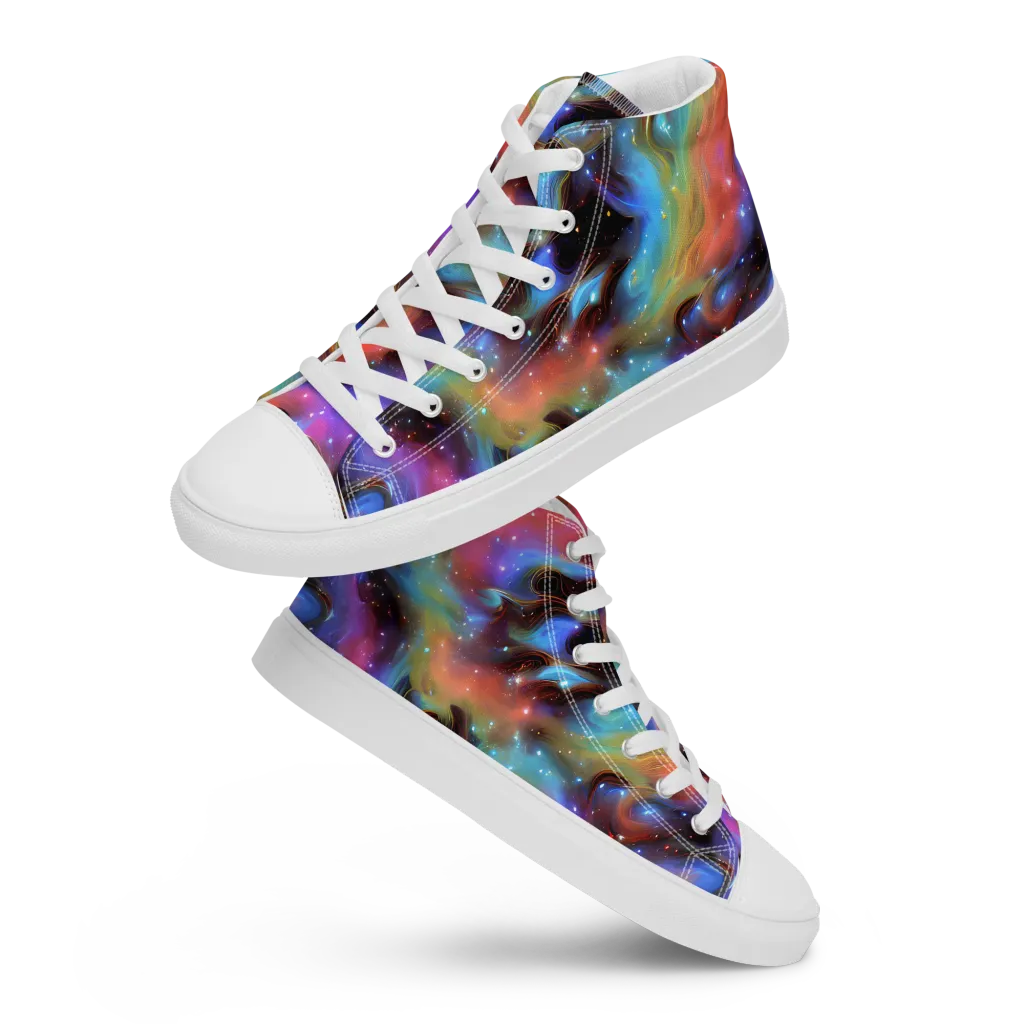 Starfire Drift on Women's High Top Canvas Shoes — Front