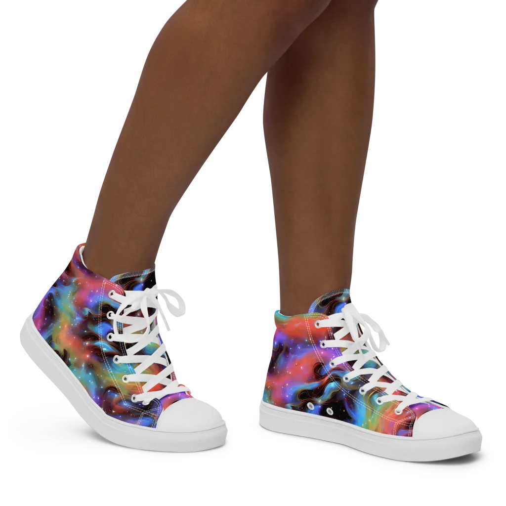 Starfire Drift on Women's High Top Canvas Shoes — Right