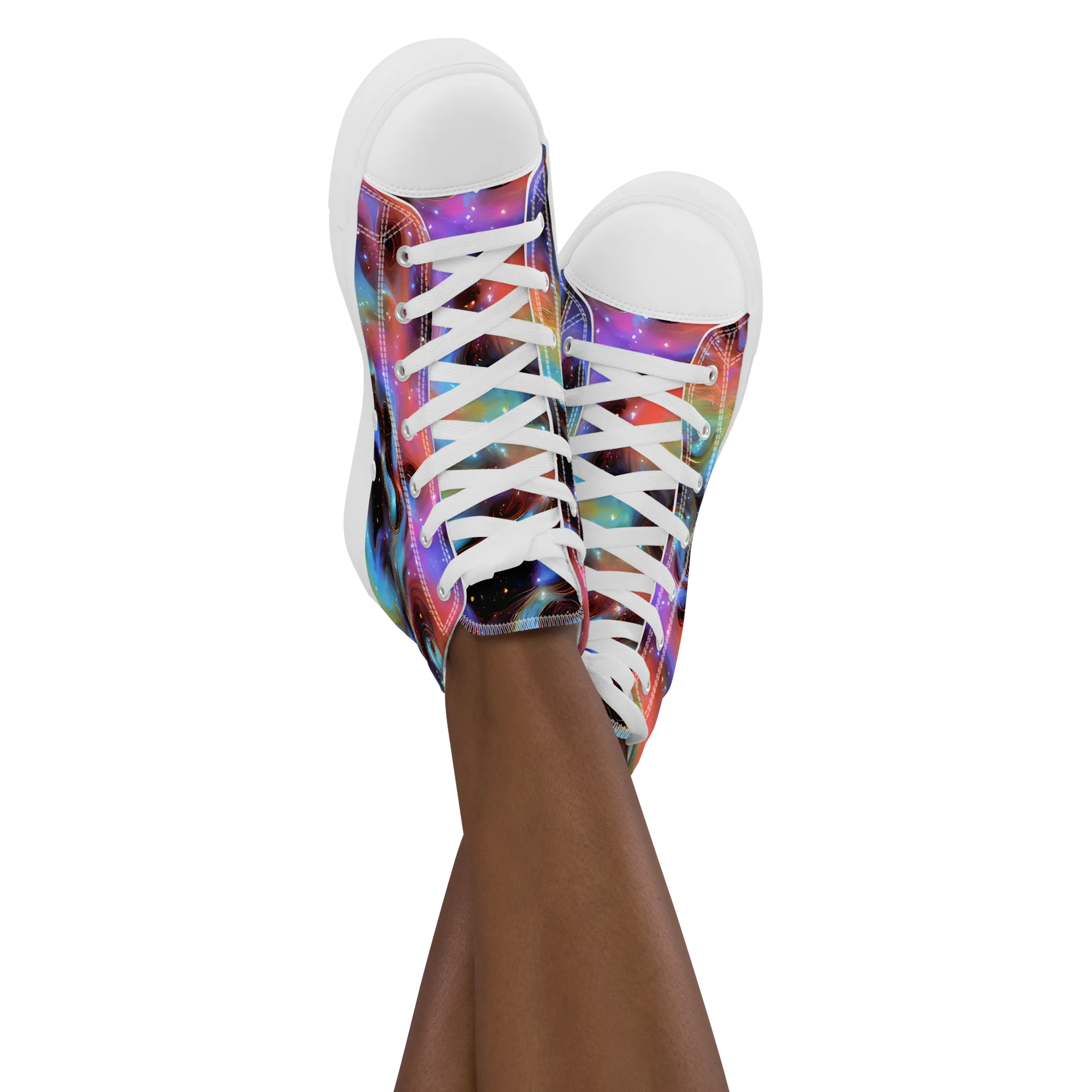 Starfire Drift on Women's High Top Canvas Shoes — Front