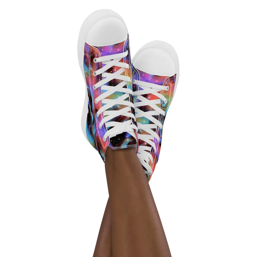 Starfire Drift on Women's High Top Canvas Shoes — Front