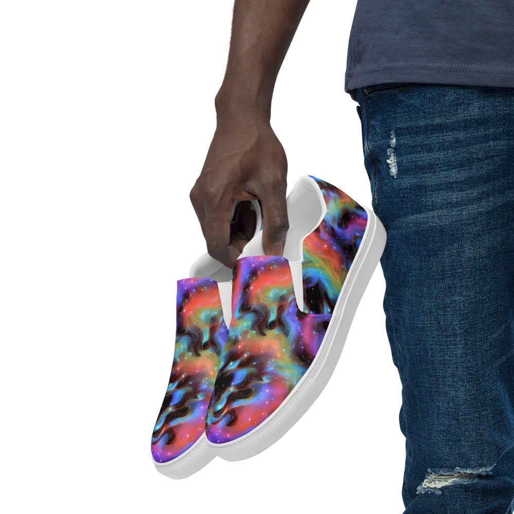 Starfire Drift on Men's Slip-On Canvas Shoes — Left Front