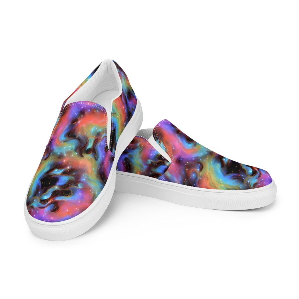 Starfire Drift on Women's Slip-On Canvas Shoes — Left Front