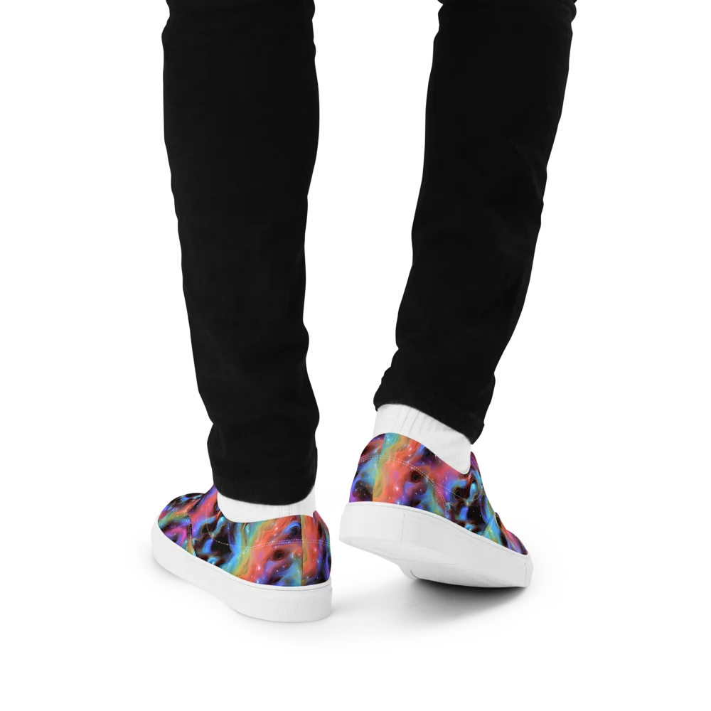 Starfire Drift on Men's Lace-Up Canvas Shoes — Back