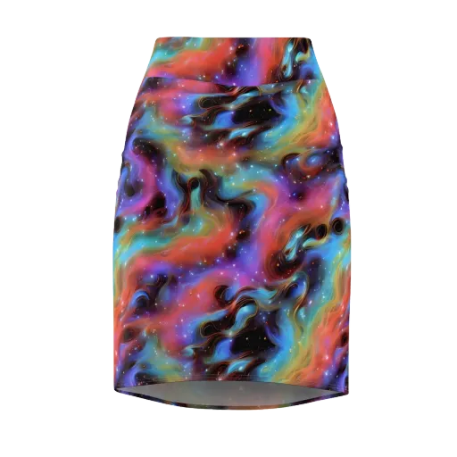 Starfire Drift on a Pencil Skirt