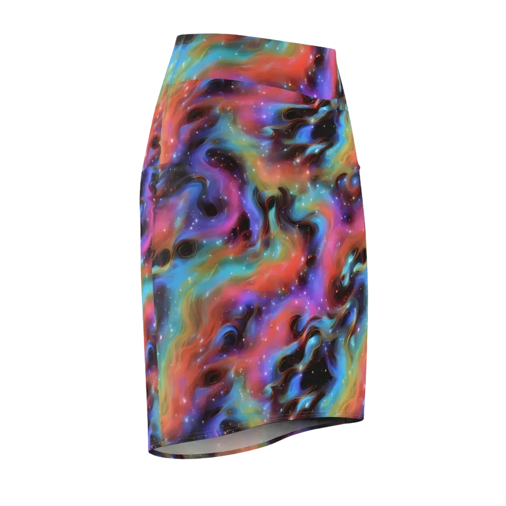 Starfire Drift on Pencil Skirt — Front Side