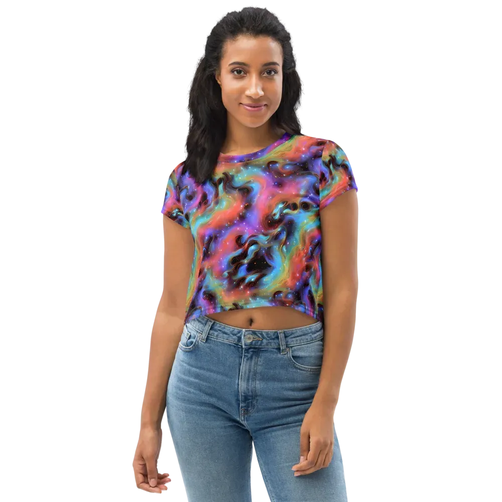 Starfire Drift on Crop Tee — Front