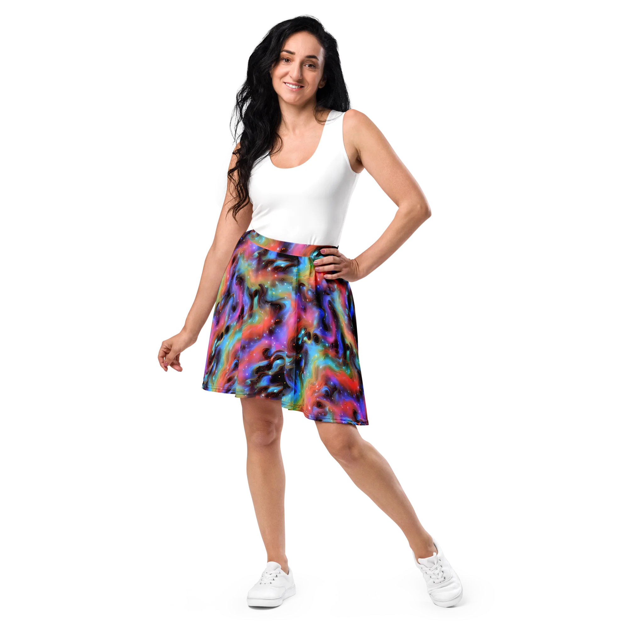 Starfire Drift on Skater Skirt — Front