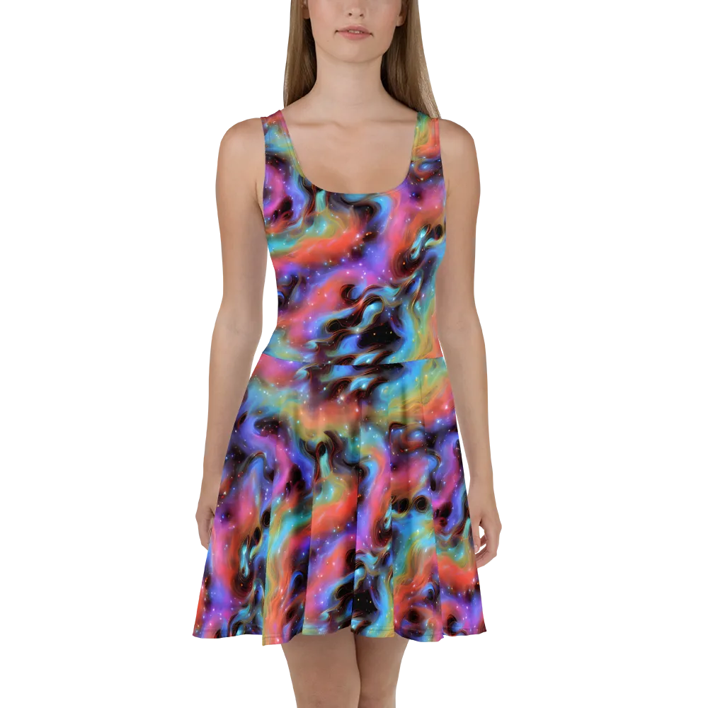 Starfire Drift on Skater Dress — Front