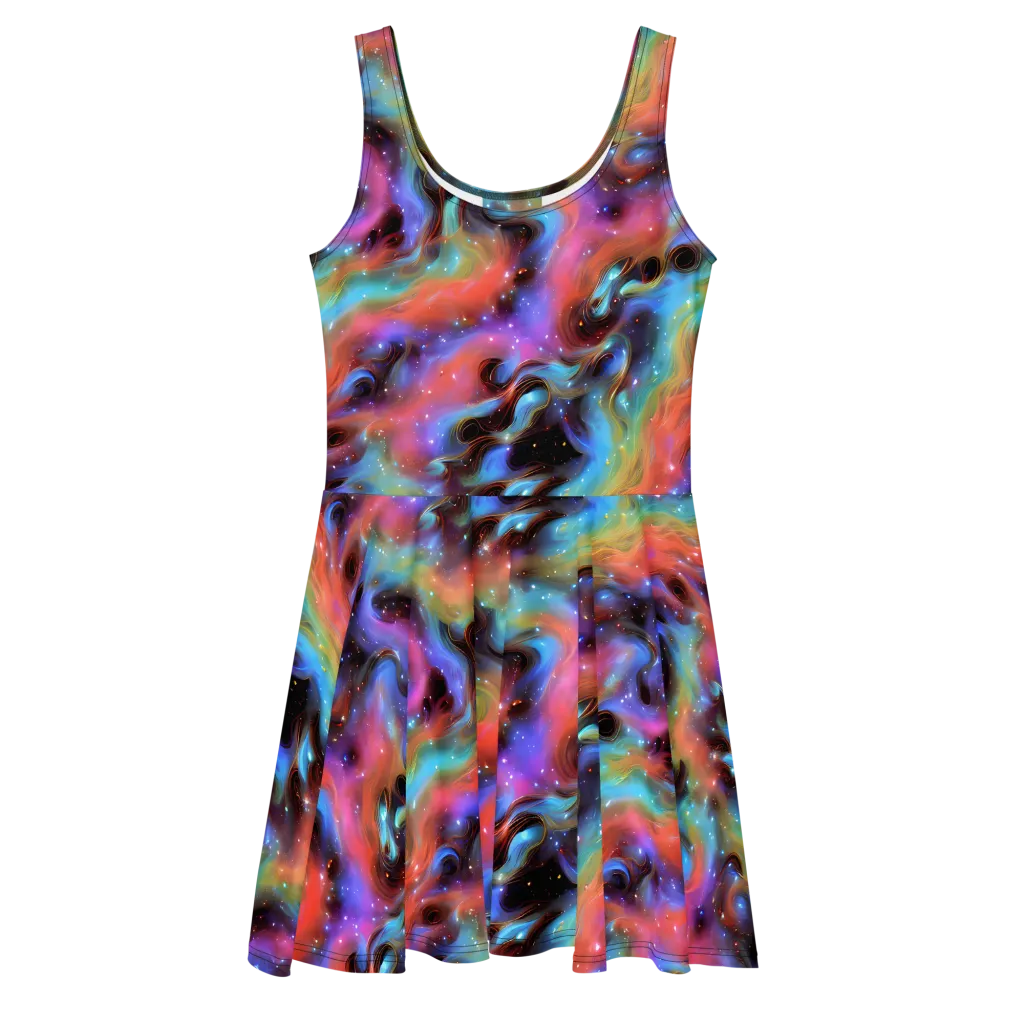 Starfire Drift on Skater Dress — Front