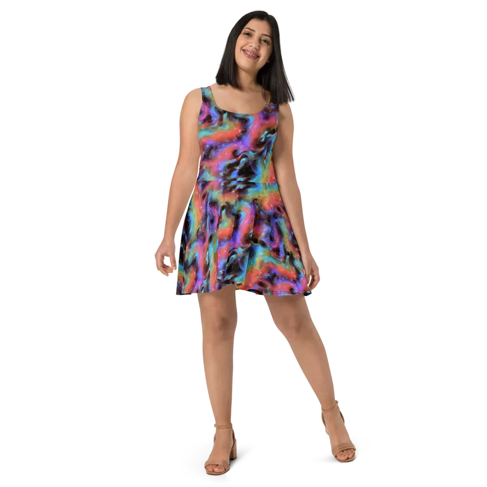 Starfire Drift on Skater Dress — Front