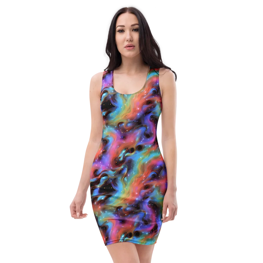 Starfire Drift on Bodycon Dress — Front