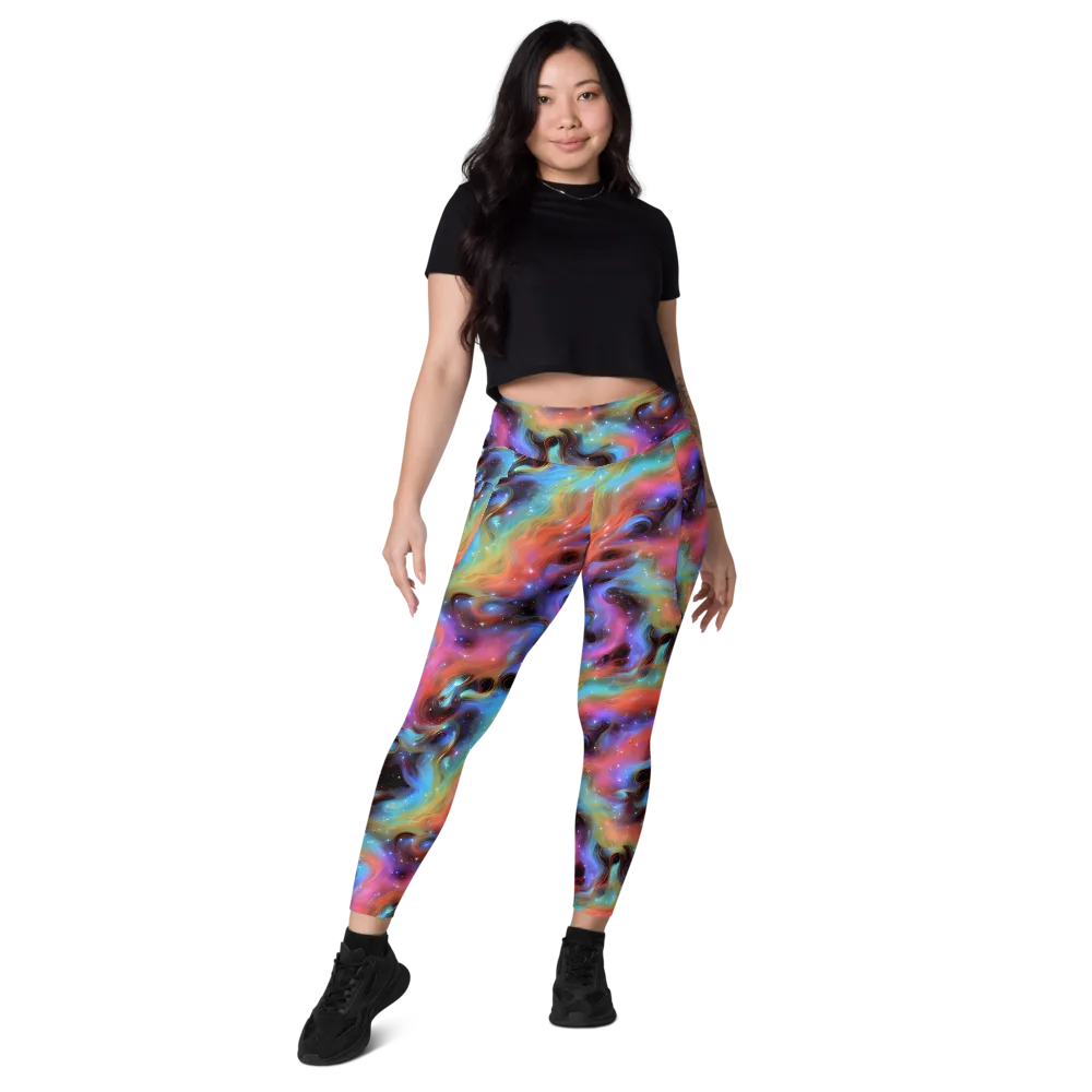 Starfire Drift on Leggings with Pockets — Front