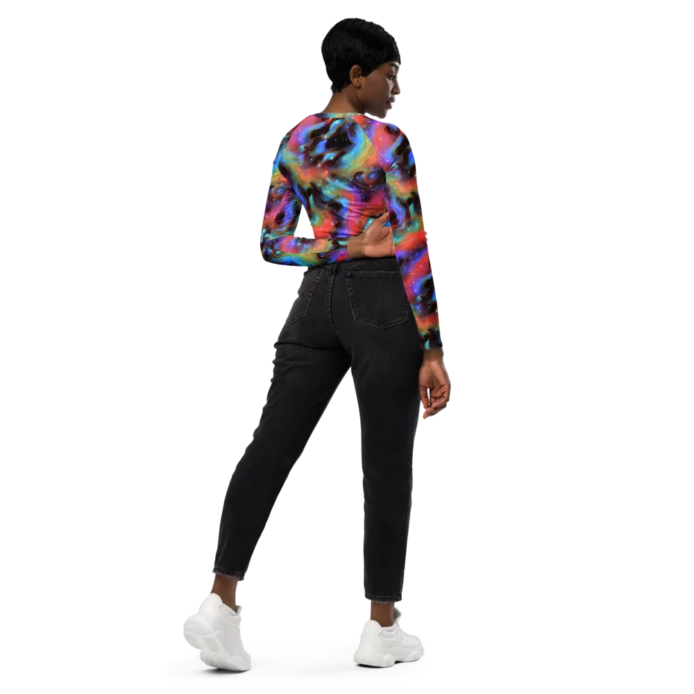 Starfire Drift on Long Sleeve Crop Top — Right Back