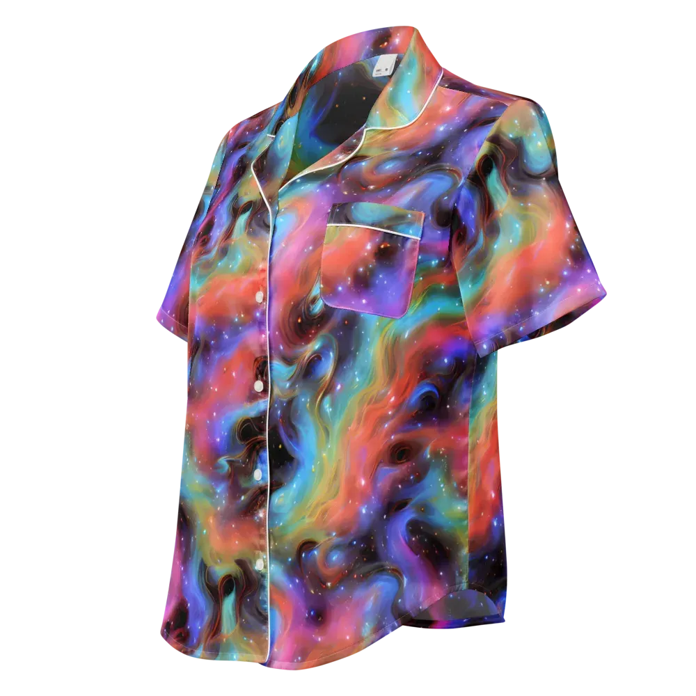 Starfire Drift on Women's Short Sleeve Pajama Top — Left Front