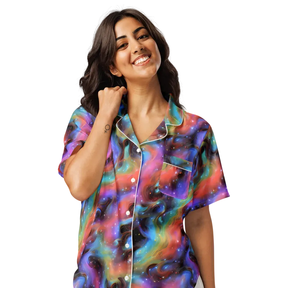 Starfire Drift on Women's Short Sleeve Pajama Top — Front