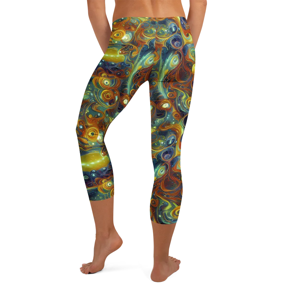 Liquid Orion on Capri Leggings — Back