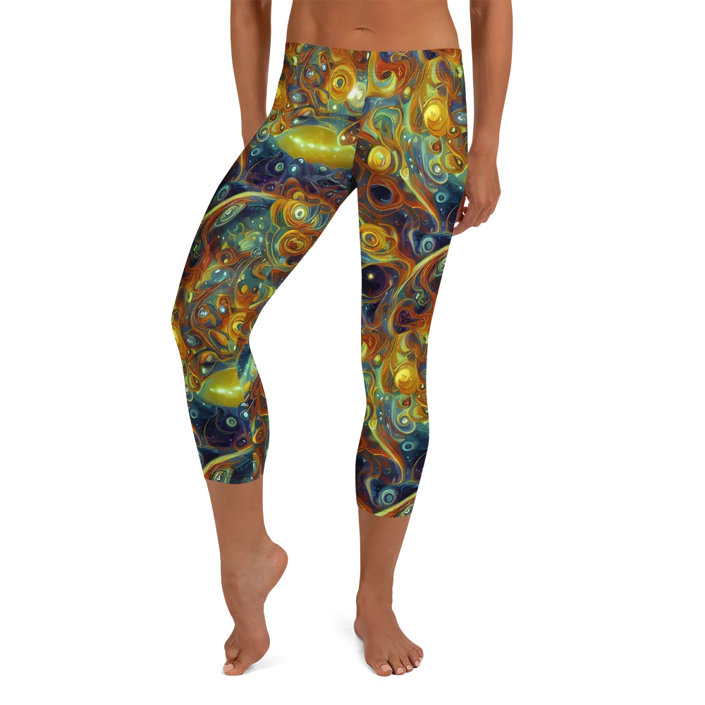 Liquid Orion on Capri Leggings — Front