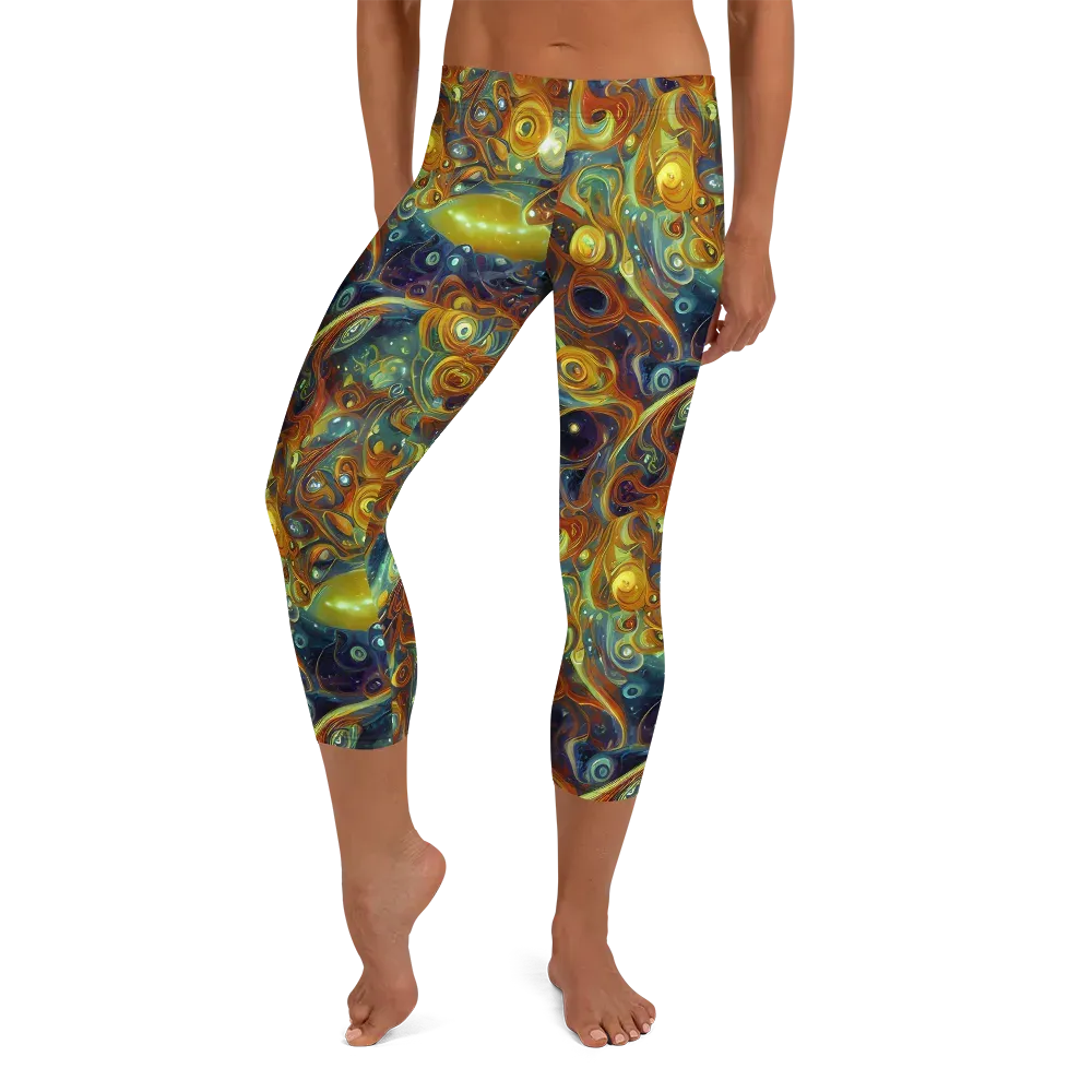 Liquid Orion on Capri Leggings — Front