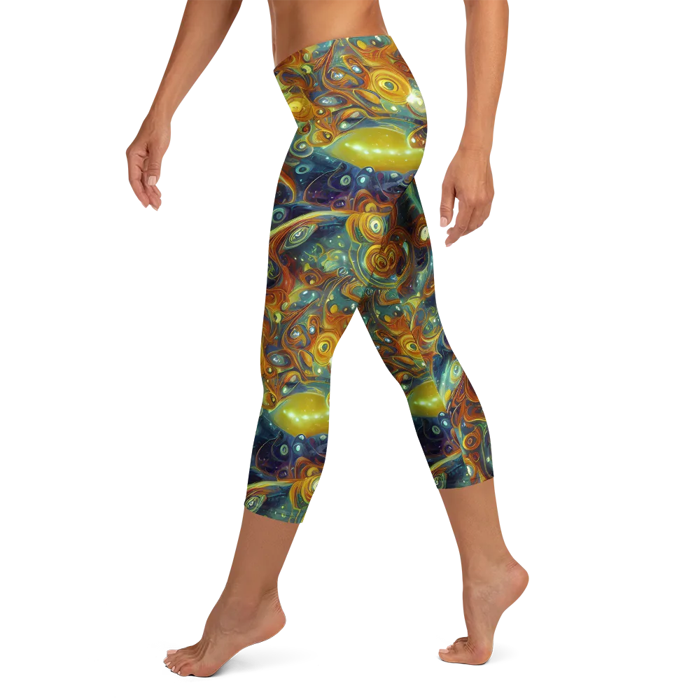 Liquid Orion on Capri Leggings — Left