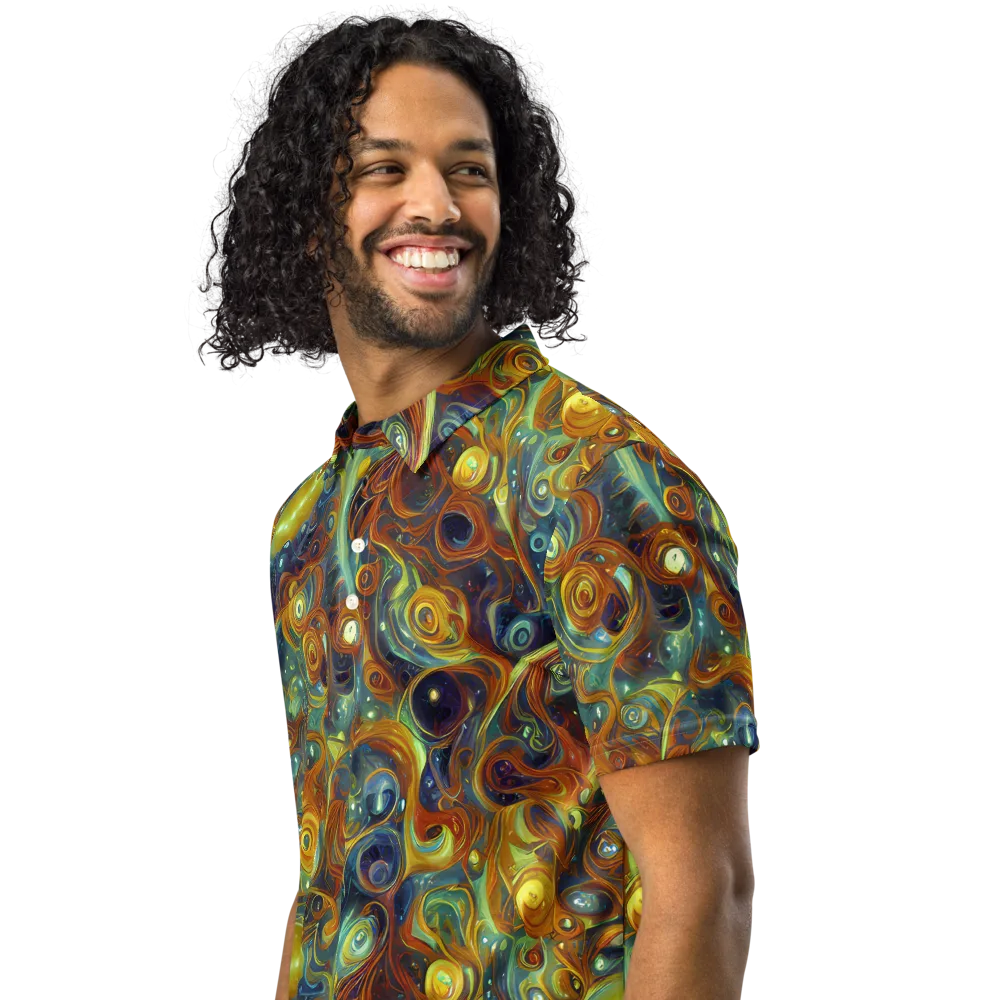 Liquid Orion on Men's Slim Fit Polo Shirt — Left Front