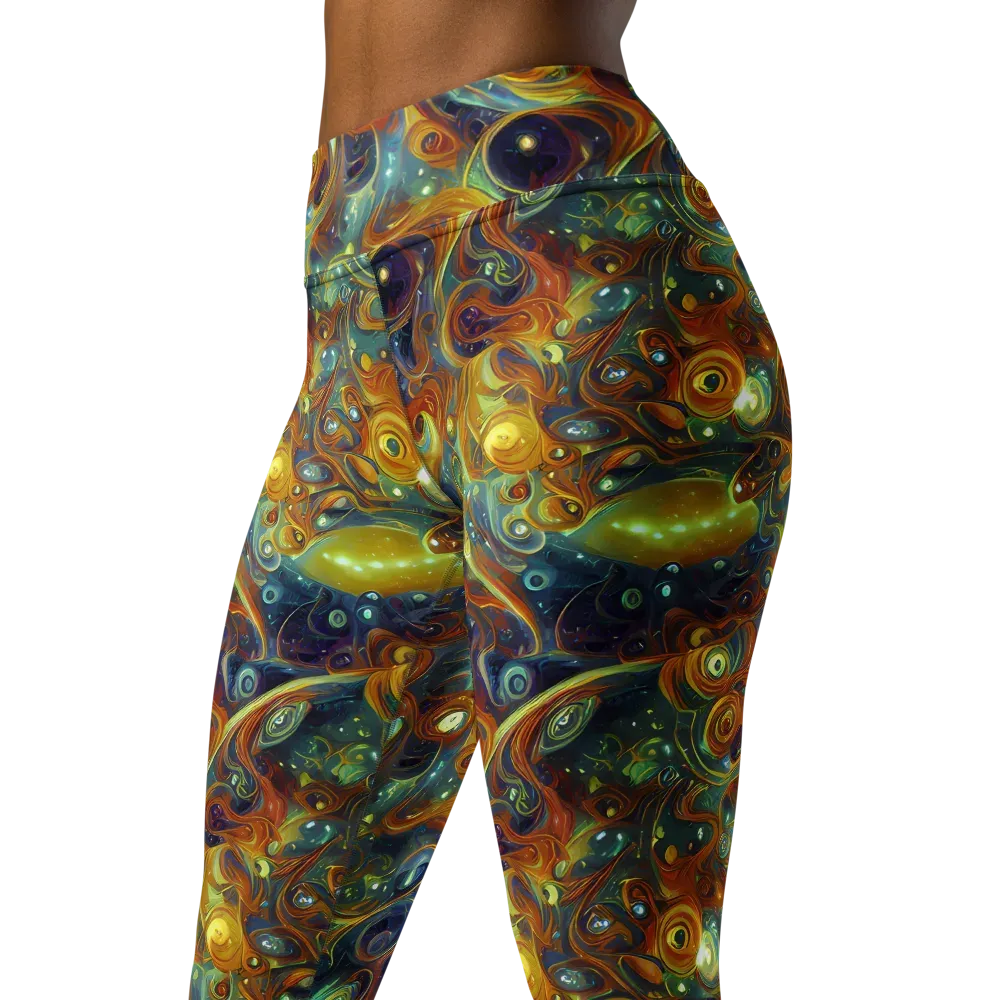 Liquid Orion on Yoga Leggings — Left Front