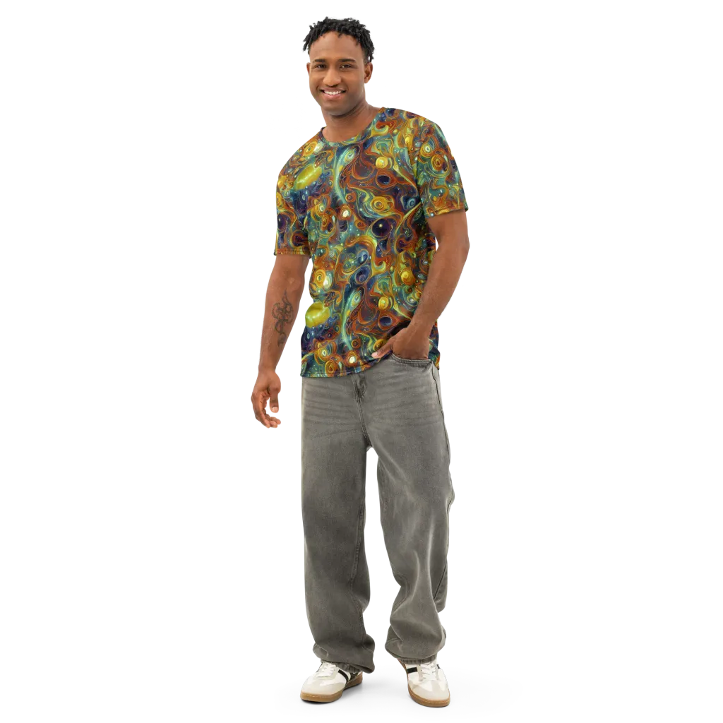 Liquid Orion on Men's Cotton Crew Neck T-Shirt — Front