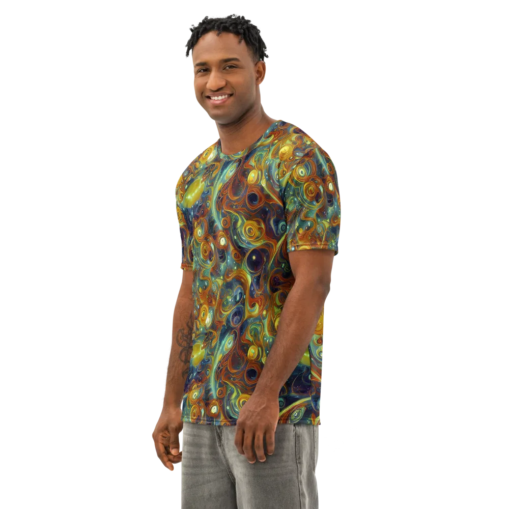 Liquid Orion on Men's Cotton Crew Neck T-Shirt — Left Front