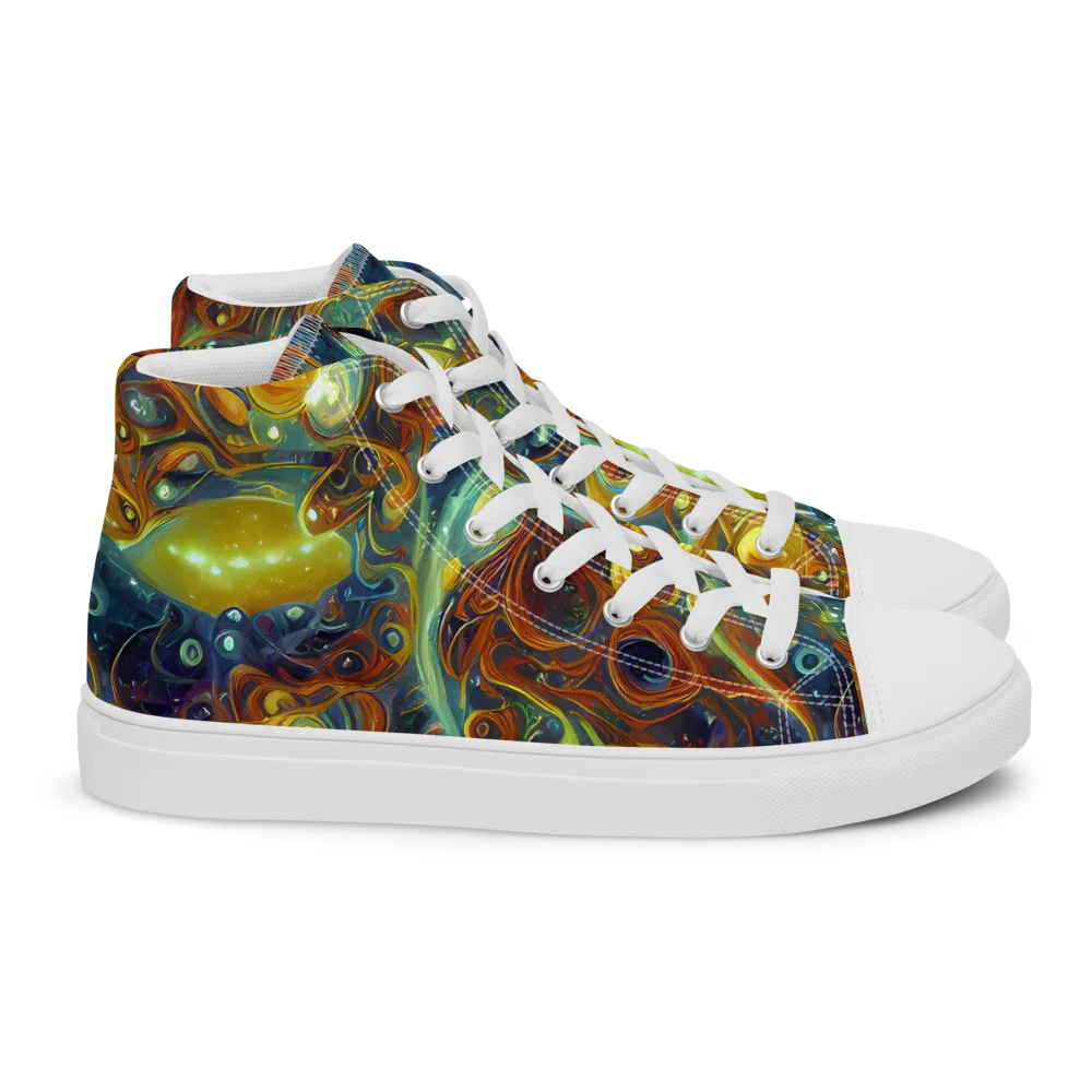 Liquid Orion on Women's High Top Canvas Shoes — Right