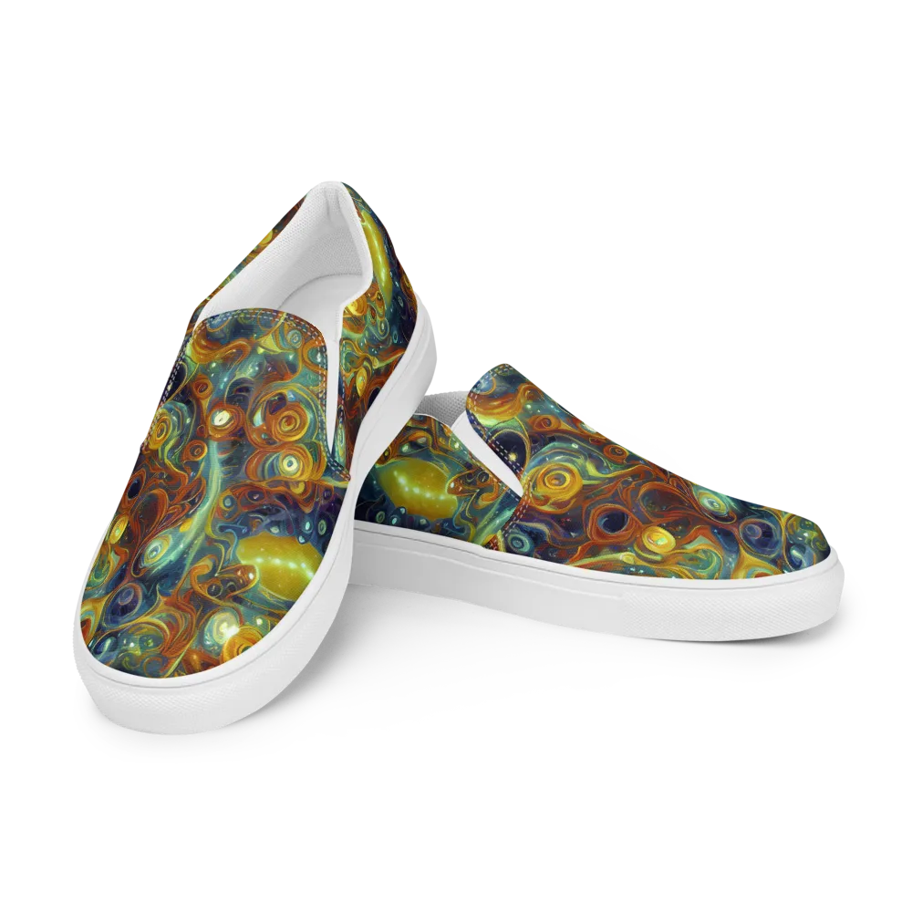 Liquid Orion on Men's Slip-On Canvas Shoes — Left Front