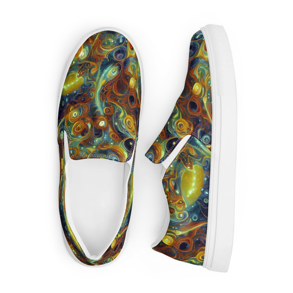 Liquid Orion on Men's Slip-On Canvas Shoes — Front