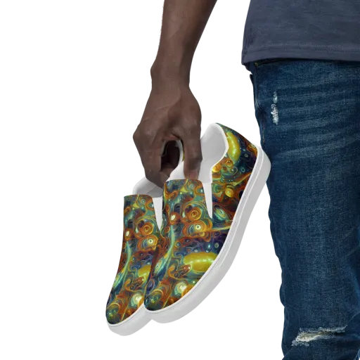 Liquid Orion on a Men's Slip-On Canvas Shoes