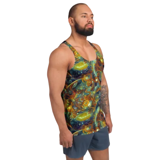 Liquid Orion on a Men's Tank Top