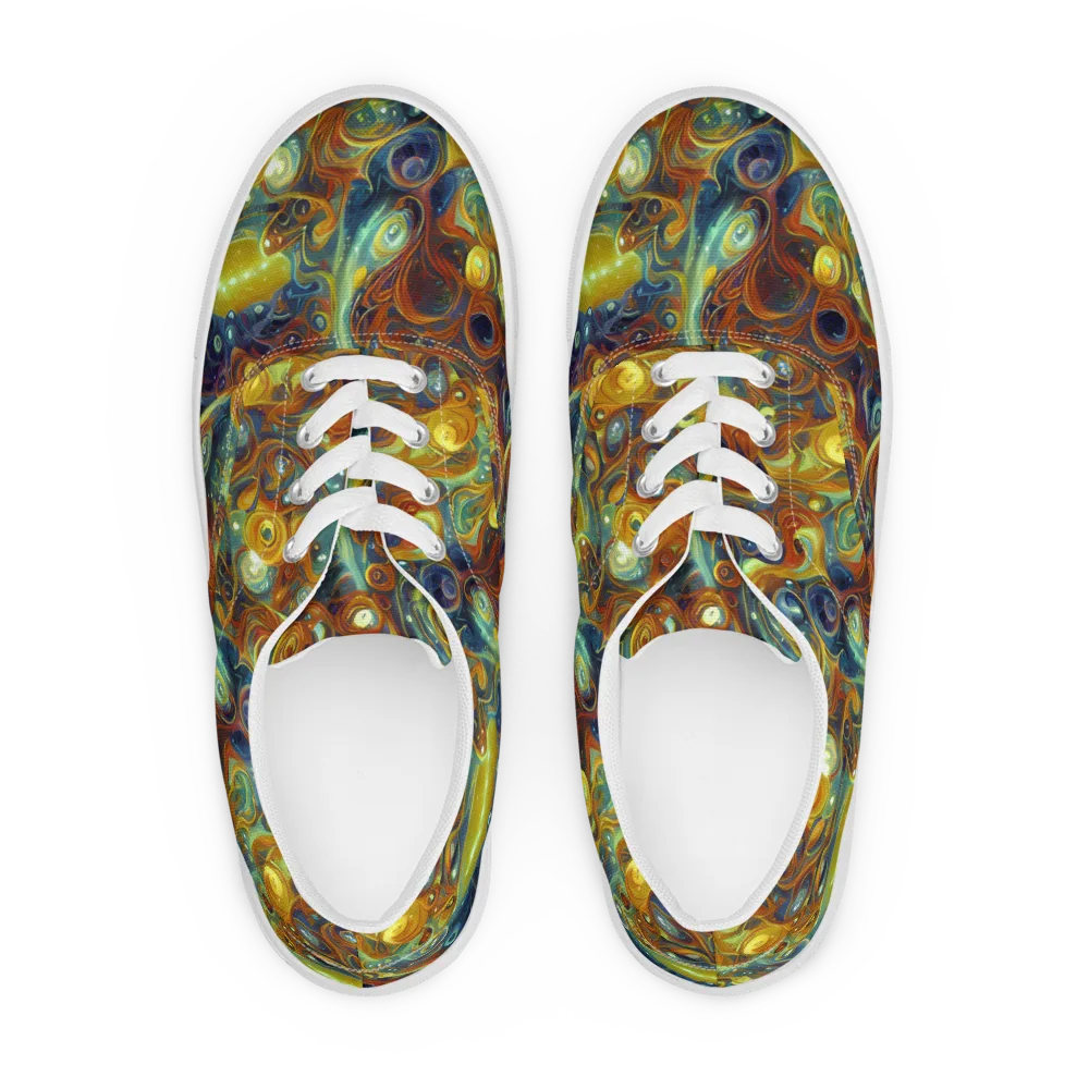 Liquid Orion on Men's Lace-Up Canvas Shoes — Front