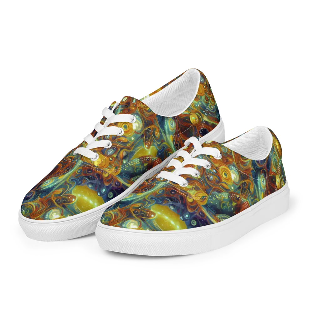 Liquid Orion on Men's Lace-Up Canvas Shoes — Left Front