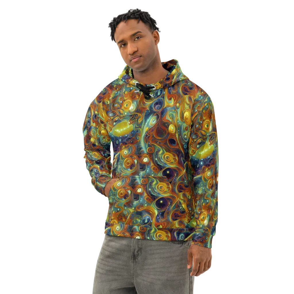 Liquid Orion on Cotton Hoodie — Left Front