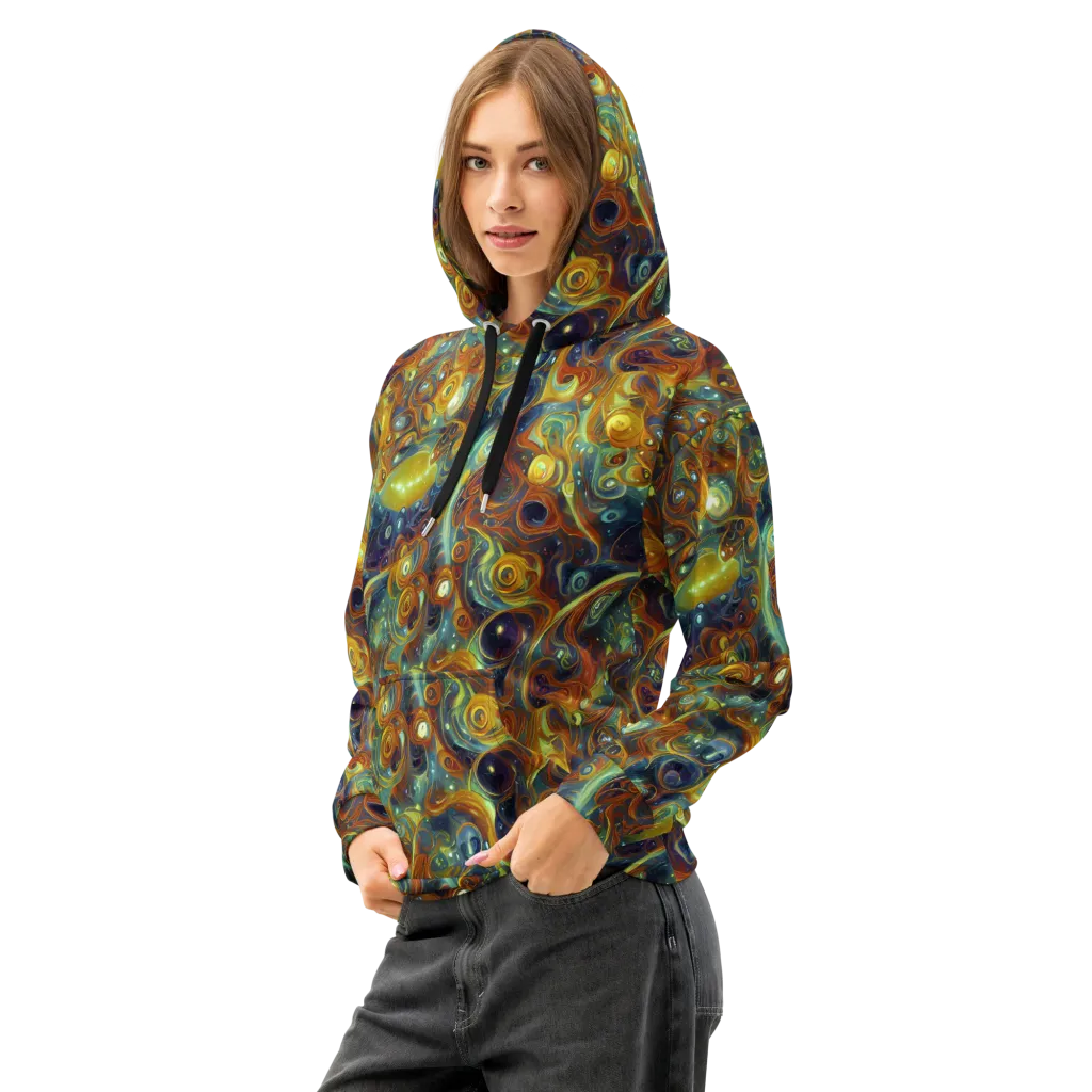 Liquid Orion on Cotton Hoodie — Left Front