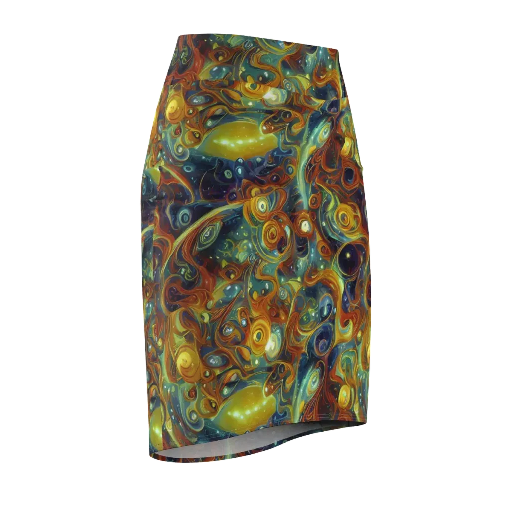 Liquid Orion on Pencil Skirt — Front Side