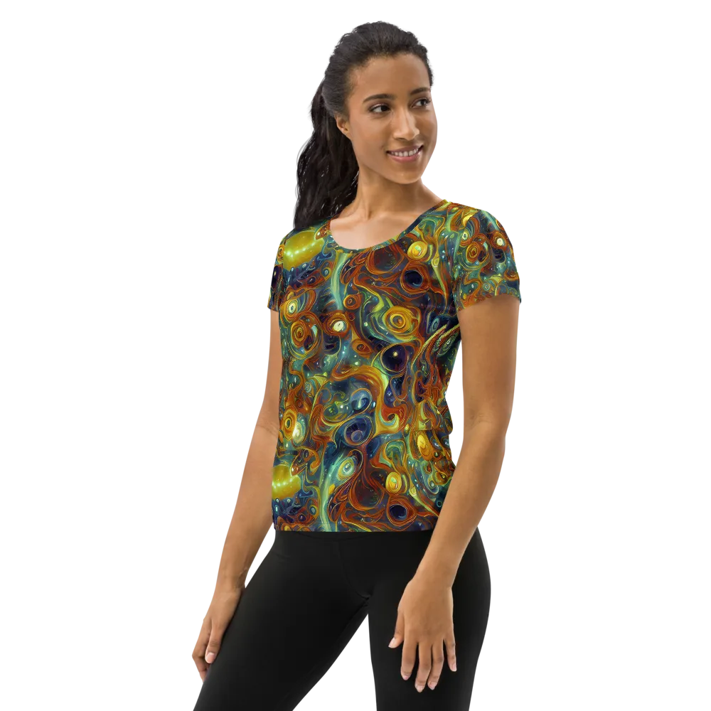 Liquid Orion on Women's Athletic T-Shirt — Left