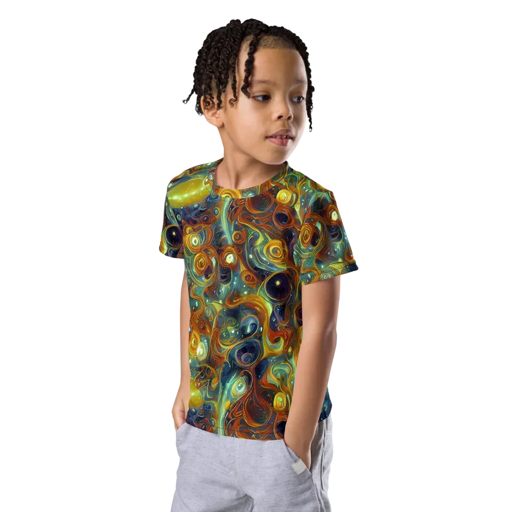 Liquid Orion on Kids Crew Neck T-Shirt — Left Front