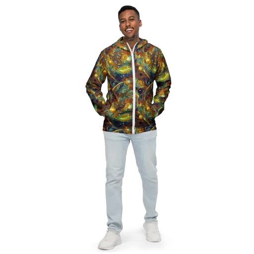 Liquid Orion on a Men's Windbreaker
