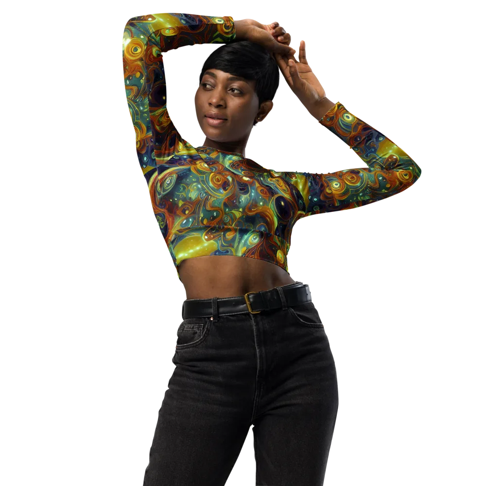 Liquid Orion on Long Sleeve Crop Top — Front