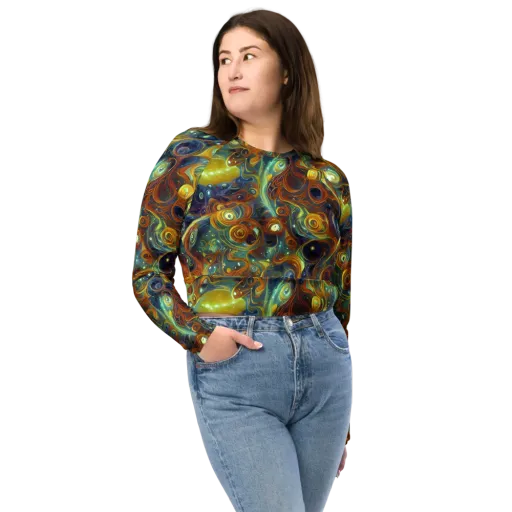 Liquid Orion on a Long Sleeve Crop Top