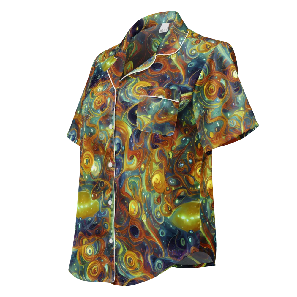 Liquid Orion on Women's Short Sleeve Pajama Top — Left Front
