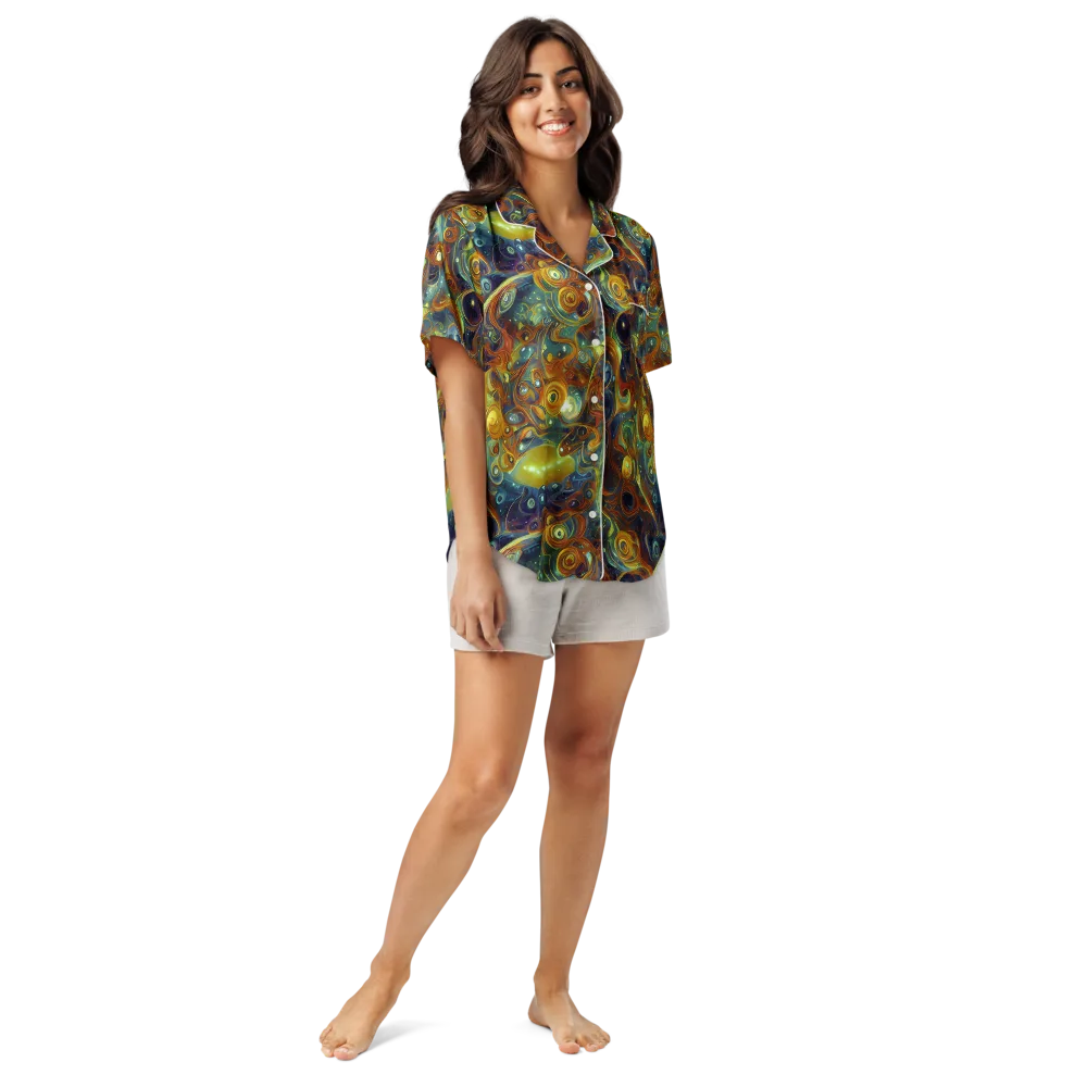 Liquid Orion on Women's Short Sleeve Pajama Top — Front