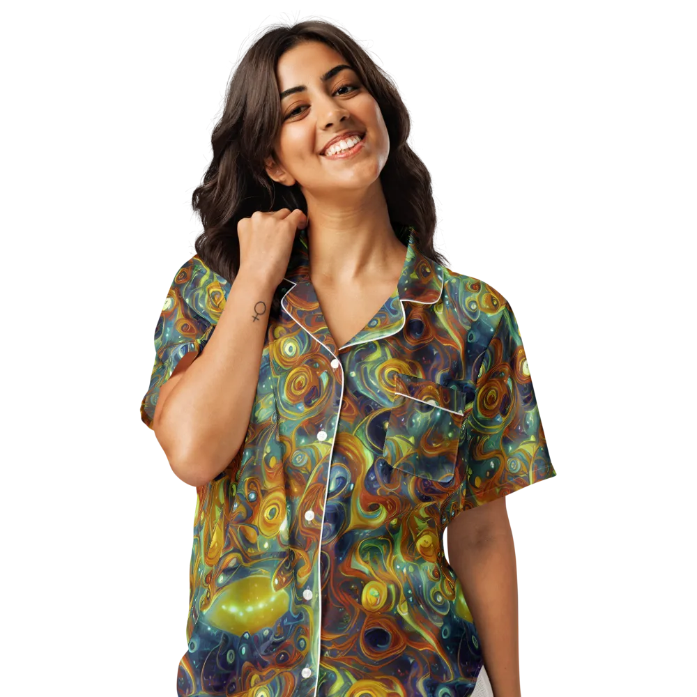 Liquid Orion on Women's Short Sleeve Pajama Top — Front